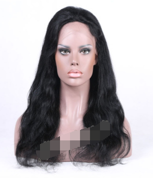 Size: 10inch - Ladies full lace wig, long hair in real hair, black factory direct price concessions