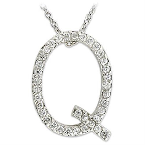 21616 - Brass Pendant Rhodium Women AAA Grade CZ Clear