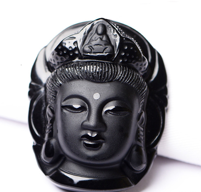 Style: Rope - Natural Obsidian Buddah Pendant Necklace