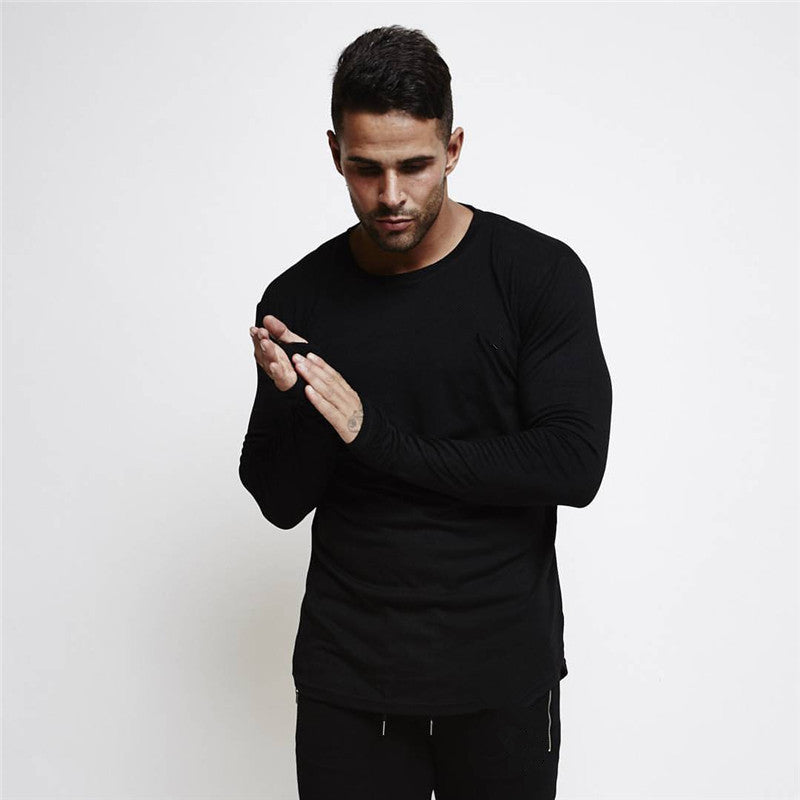 Color: Black, Size: L - Long-sleeved T-shirt for men