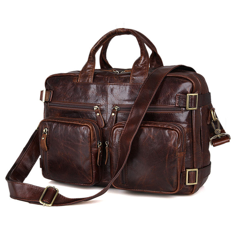 Men's business series of personality, generous men's leather handbag slant bag shoulder bag 7026