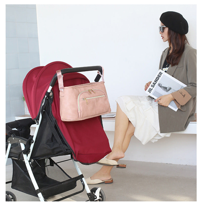 PU Leather Stroller Bag, New Mummy Bag, Baby Stroller Bag