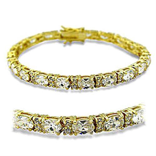 415502 - Brass Bracelet Gold Women AAA Grade CZ Clear