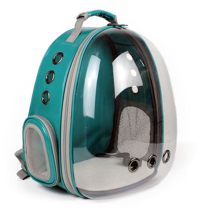 Color: Malachite Green - Portable Pet Puppy Backpack Carrier Bubble, New Space Capsule Design 360 Degree Sightseeing Rabbit Rucksack Handbag