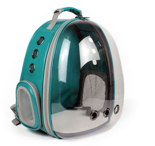 Color: Malachite Green - Portable Pet Puppy Backpack Carrier Bubble, New Space Capsule Design 360 Degree Sightseeing Rabbit Rucksack Handbag