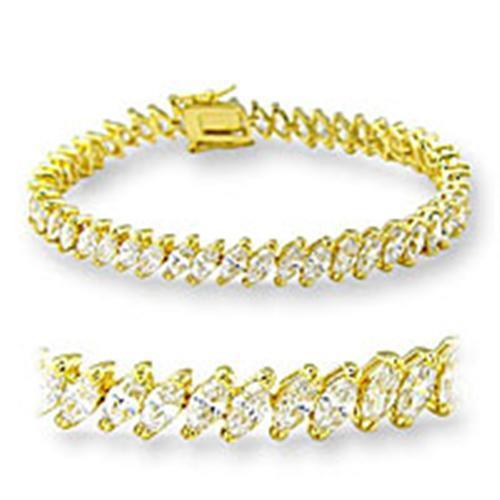 47105 - Brass Bracelet Gold Women AAA Grade CZ Clear