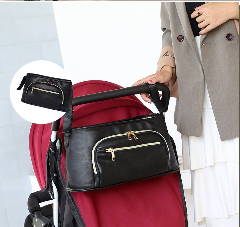 PU Leather Stroller Bag, New Mummy Bag, Baby Stroller Bag