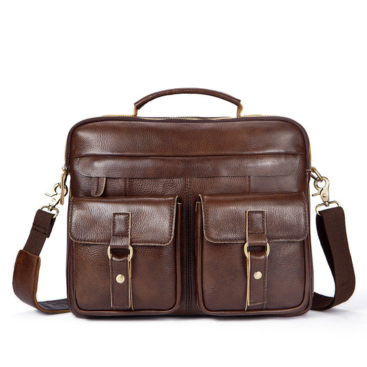 Style: 11, Size: L - For cross-border leather Crazy Horse male bag retro men Single Shoulder Bag Satchel Handbag Leather Mens