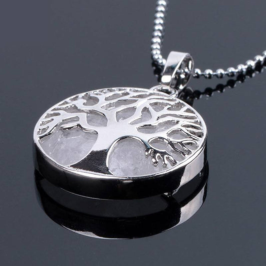 Style: O - Natural stone pendant Life Tree Necklace