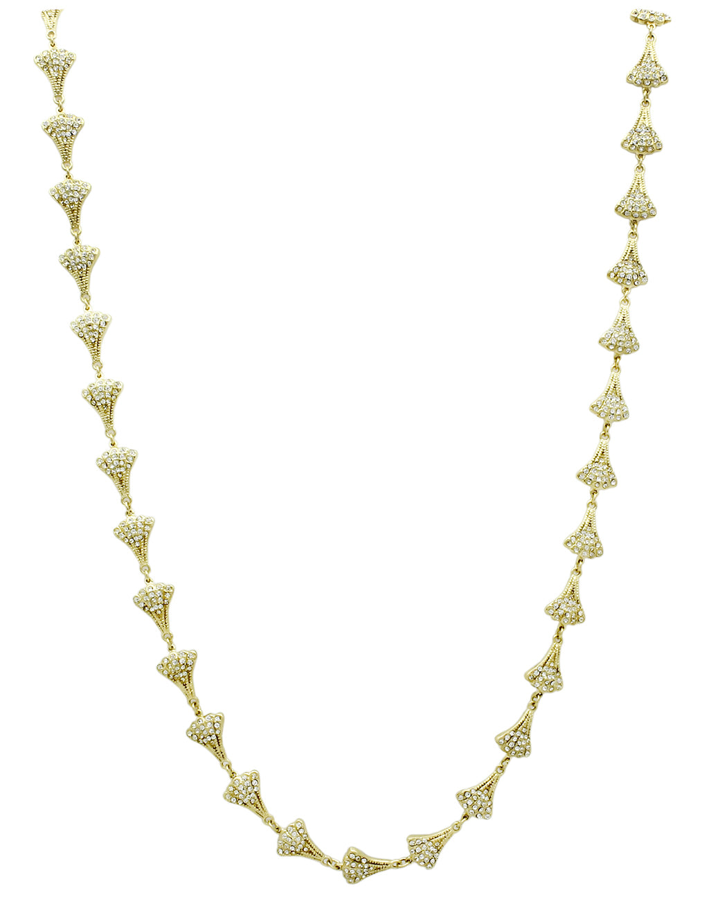 LO2625 - Brass Necklace Gold Women Top Grade Crystal Clear