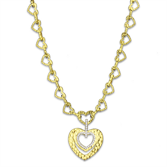 LO3341 - Brass Necklace Gold Women AAA Grade CZ Clear