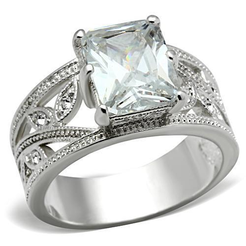 SS024 - 925 Sterling Silver Ring Silver Women AAA Grade CZ Clear