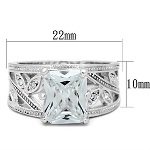 SS024 - 925 Sterling Silver Ring Silver Women AAA Grade CZ Clear