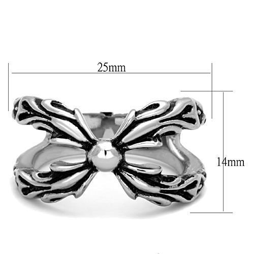 TK1605 - Stainless Steel Ring High polished (no plating) Men Epoxy Jet