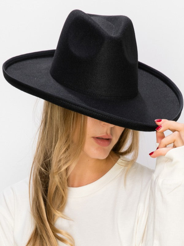 Vegan Felt Panama Upturned Brim HAT FOR WOMEN